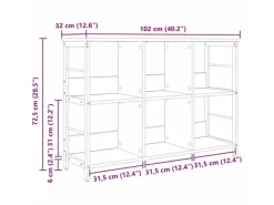 Bücherregale^vidaXL Bücherregal Artisan-Eiche 102 x 32 x 72,5 cm Holzwerkstoff 884017