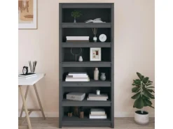 Bücherregale^vidaXL Bücherregal Grau 80x35x183 cm Massivholz Kiefer