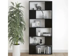 Wandregale|Holzregale^vidaXL Bücherregal Raumteiler Schwarz 80x24x186 cm Holzwerkstoff