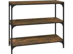 Bücherregale^vidaXL Bücherregal Räuchereiche 80x33x70,5 cm Holzwerkstoff und Stahl