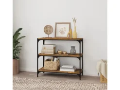 Bücherregale^vidaXL Bücherregal Räuchereiche 80x33x70,5 cm Holzwerkstoff und Stahl