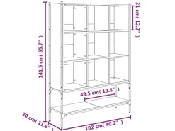 Bücherregale^vidaXL Bücherregal Sonoma-Eiche 102x30x141,5 cm Holzwerkstoff