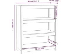 Regale Massivholz|Bücherregale^vidaXL Bücherregal 80x35x97 cm Massivholz Kiefer 821680