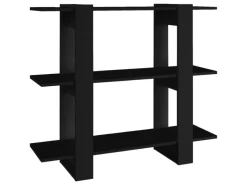 vidaXL Bücherregal/Raumteiler Schwarz 100×30×87 cm