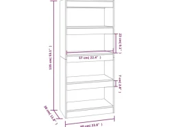vidaXL Bücherregal/Raumteiler Weiß 60x30x135 cm Holzwerkstoff