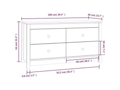 vidaXL Beistellschrank 100x40x54 cm Massivholz Kiefer 821774