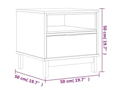 vidaXL Beistelltisch FLAM 50x50x50 cm Massivholz Kiefer