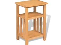 Tische^vidaXL Beistelltisch mit Zeitungsablage 27x35x55 cm Massivholz Eiche