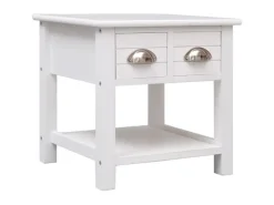 vidaXL Beistelltisch Weiß 40x40x40 cm Paulownia Holz 284068