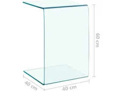 Tische^vidaXL Beistelltisch 40x40x60 cm Hartglas