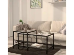 Tische^vidaXL Beistelltische 2 Stk. Hartglas Transparent