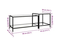 Tische^vidaXL Beistelltische 2 Stk. Hartglas Transparent