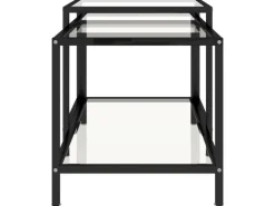 Tische^vidaXL Beistelltische 2 Stk. Hartglas Transparent