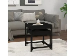 vidaXL Beistelltische 2 Stk. Schwarz Holzwerkstoff