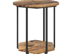 vidaXL Beistelltisch-Set mit Regal 2-Tlg Altes Holz und Schwarz 869718