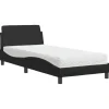 Betten^vidaXL Bett mit Matratze Schwarz 90x200 cm Kunstleder Modell 12007232