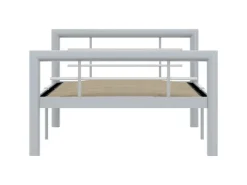 Betten^vidaXL Bettgestell Grau und Weiß Metall 100 x 200 cm618326