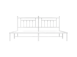 vidaXL Bettgestell mit Kopfteil Metall Weiß 200x200 cm Modell 31846457