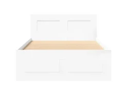 Betten^vidaXL Bettgestell mit Kopfteil ohne Matratze Weiß 100x200 cm 3295576