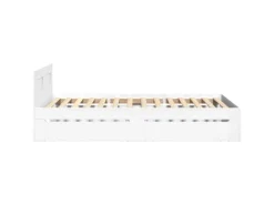 Betten^vidaXL Bettgestell mit Kopfteil ohne Matratze Weiß 100x200 cm 3295576