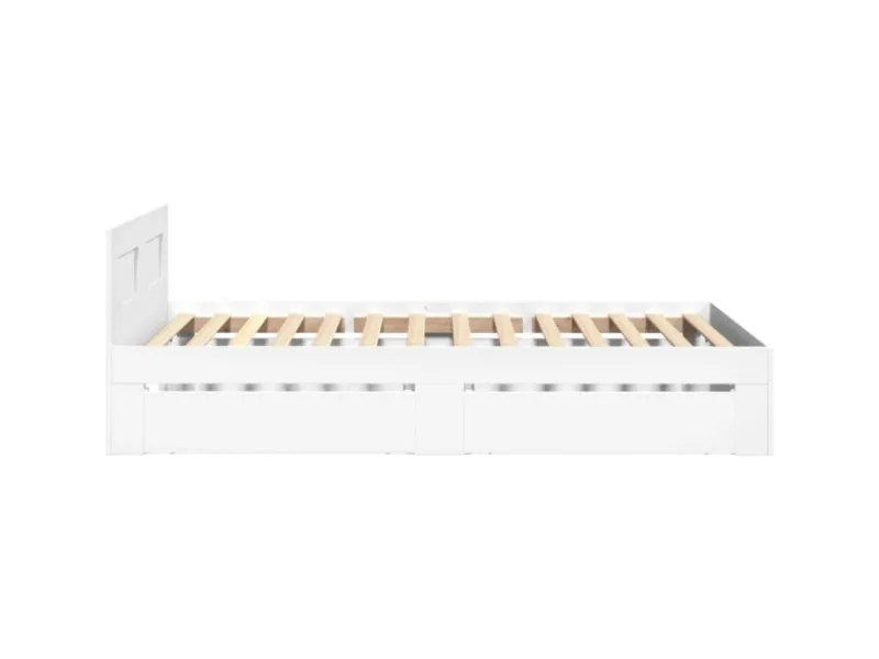 Betten^vidaXL Bettgestell mit Kopfteil ohne Matratze Weiß 100x200 cm 3295576