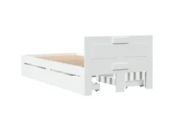 Betten^vidaXL Bettgestell mit Kopfteil ohne Matratze Weiß 100x200 cm 3295576