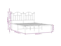 vidaXL Bettgestell mit Kopfteil Metall Schwarz 140x200 cm Modell 71846313