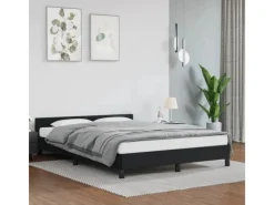 Betten^vidaXL Bettgestell mit Kopfteil Schwarz 140x200 cm Kunstleder Modell 11399621