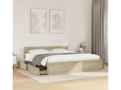 Betten^vidaXL Bettgestell mit Kopfteil Sonoma-Eiche 180x200 cm Holzwerkstoff2104136