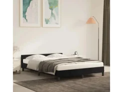 vidaXL Bettgestell mit Kopfteil Schwarz 140x200 cm Samt Modell 11398799