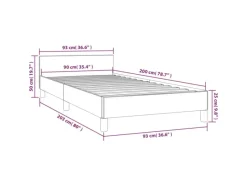 vidaXL Bettgestell mit Kopfteil Dunkelgrau 90x200 cm Stoff Modell 31399405