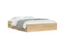 Betten^vidaXL Bettgestell mit Schubladen Sonoma-Eiche 140x200cm Holzwerkstoff1957486