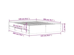 Betten^vidaXL Bettgestell mit Schubladen Sonoma-Eiche 140x200cm Holzwerkstoff1957486