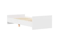 vidaXL Bettgestell Weiß 100x200 cm Holzwerkstoff 835932