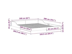 Betten^vidaXL Bettrahmen Braun 160 x 200 cm Massives Kiefernholz 873307