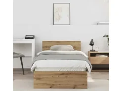 Betten^vidaXL Bettrahmen mit Kopfteil Artisan-Eiche 90 x 200 cm Holzwerkstoff 871655