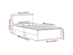 Betten^vidaXL Bettrahmen mit Kopfteil Artisan-Eiche 90 x 200 cm Holzwerkstoff 871655