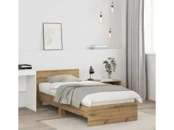Betten^vidaXL Bettrahmen mit Kopfteil Artisan-Eiche 90 x 200 cm Holzwerkstoff 871655