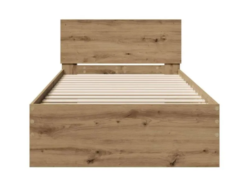 Betten^vidaXL Bettrahmen mit Kopfteil Artisan-Eiche 90 x 200 cm Holzwerkstoff 871655
