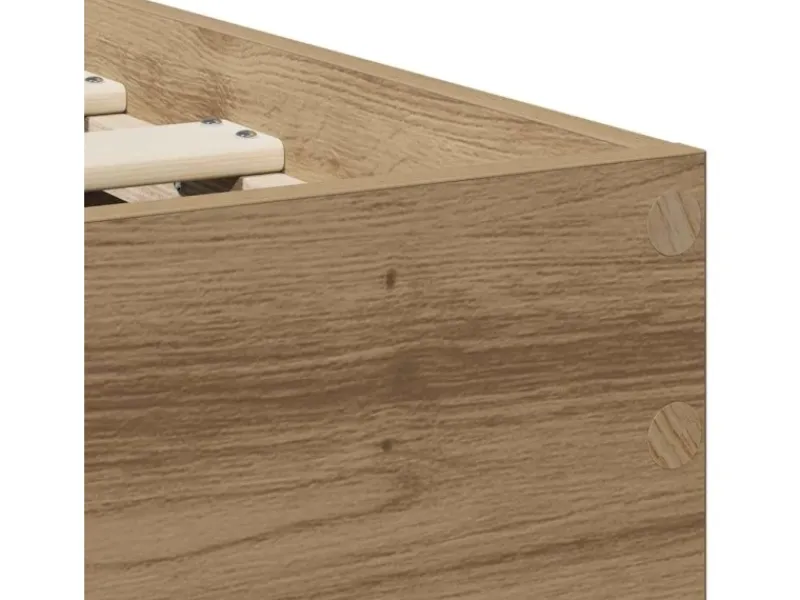 Betten^vidaXL Bettrahmen mit Kopfteil Artisan-Eiche 90 x 200 cm Holzwerkstoff 871655