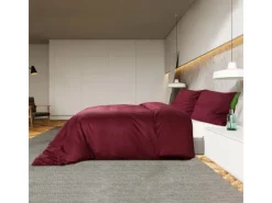 Decken^vidaXL Bettwäsche-Set Bordeaux 155x220 cm Leichte Mikrofaser 136039