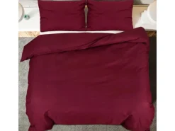 Decken^vidaXL Bettwäsche-Set Bordeaux 155x220 cm Leichte Mikrofaser 136039