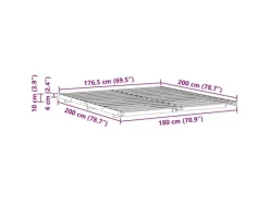 Betten^vidaXL Bodenbettgestell 180 x 200 cm Massivholz Kiefer 873061