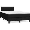 vidaXL Boxspringbett mit Matratze Schwarz 120x200 cm Stoff1373129