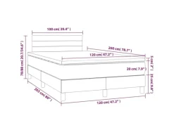 vidaXL Boxspringbett mit Matratze Schwarz 120x200 cm Stoff1373129