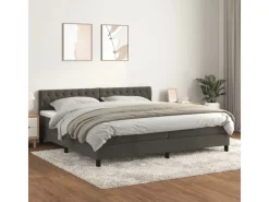 Betten^vidaXL Boxspringbett mit Matratze Dunkelgrau 200x200 cm Samt1357756
