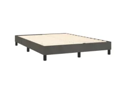 vidaXL Boxspringbett mit Matratze Dunkelgrau 140x200 cm Samt1399197