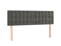 vidaXL Boxspringbett mit Matratze Dunkelgrau 140x200 cm Samt1399197