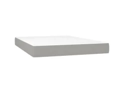Betten^vidaXL Boxspringbett mit Matratze Hellgrau 140x200 cm Samt1389952
