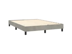 Betten^vidaXL Boxspringbett mit Matratze Hellgrau 140x200 cm Samt1389952